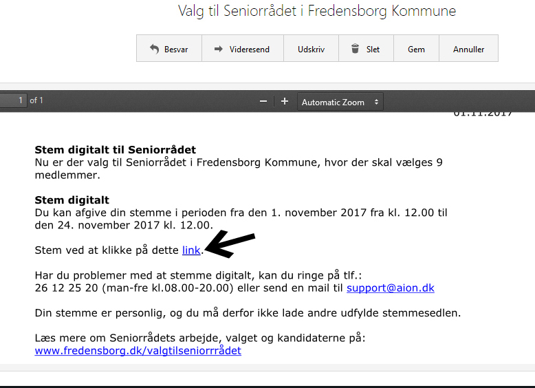 Valgbrev i E-boks til Seniorr�dsvalget 2017